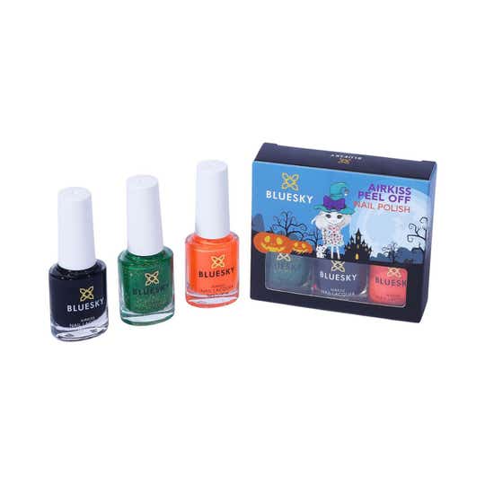 BLUESKY Kids Airkiss Peel-off Nail Polish Set with Stickers - Halloween (3 pcs)