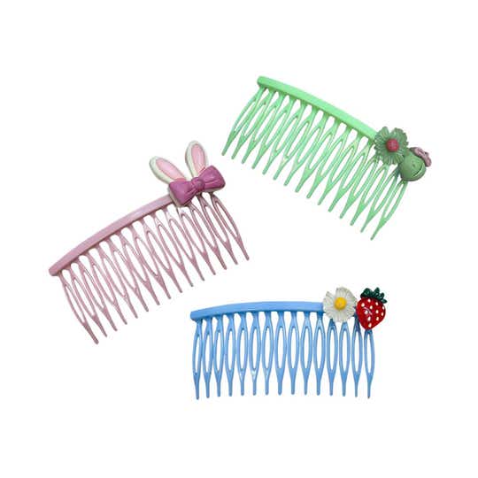 Majestique Cartoon Style Side Hair Comb Clips (3 pcs)