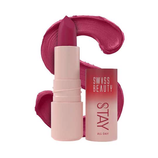 Swiss Beauty Stay All Day Lipstick with Vitamin E & Shea Butter - 6 Flirty (4 g)