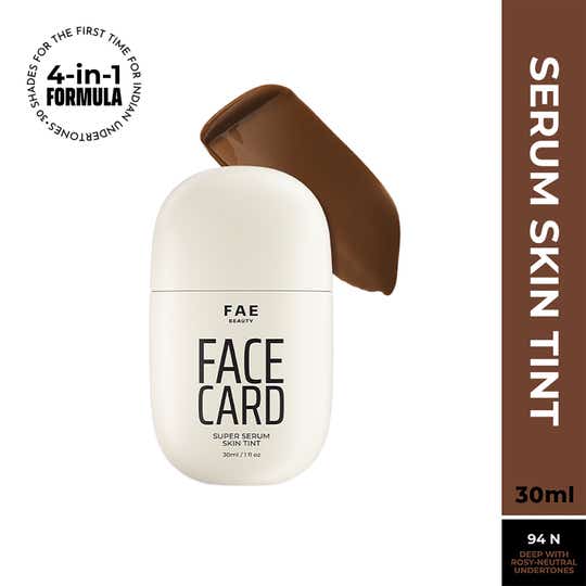 FAE BEAUTY Face Card 4-in-1 Super Serum Skin Tint With Dewy Finish, Shade - 94N - Neutral (30 ml)