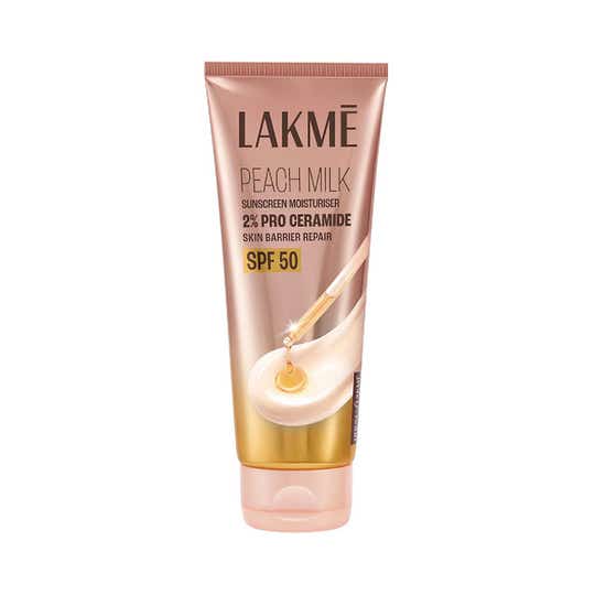 Lakme Peach Milk SPF 50 Sunscreen Moisturiser with 2% Pro-Ceramides & Peptides (100 g)