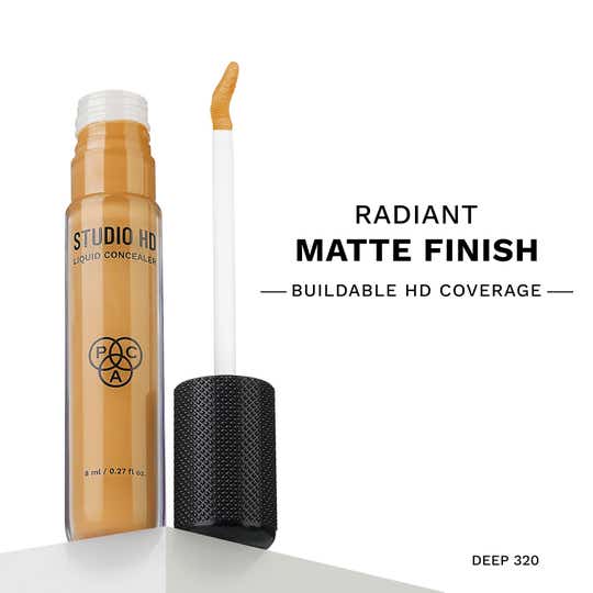 PAC Studio HD Liquid Concealer Radiant Matte Longwear Buildable Coverage - HD Deep 320 (8 ml)