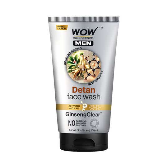 WOW SKIN SCIENCE Men Korean Ginseng + Kojic Acid Detan Face Wash Gel (150 ml)