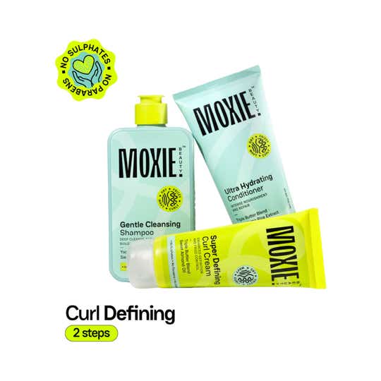 Moxie Beauty Just-The-Essentials Curly Trio - Shampoo, Conditioner & Curl Cream for Curly Hair