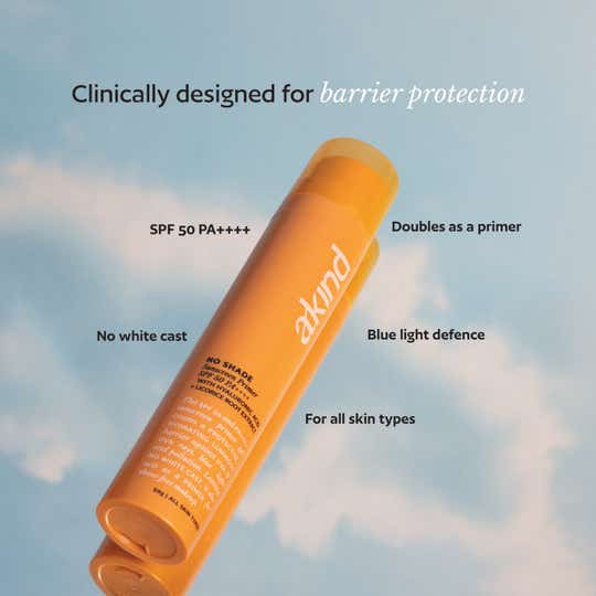 Akind No Shade Sunscreen Primer SPF 50 PA++++ (50g), UVA/UVB Protection, Matte Primer & HA