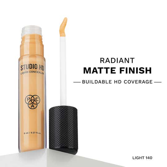 PAC Studio HD Liquid Concealer Radiant Matte Longwear Buildable Coverage - HD Light 140 (8 ml)