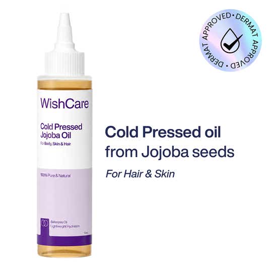 WishCare 100% Pure Cold Pressed Jojoba Oil - Strengthens Hair & Moisturizes Skin (100 ml)