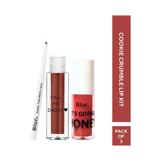 Blur India Perfect Lip Kit - Cookie Crumble (3 pcs)