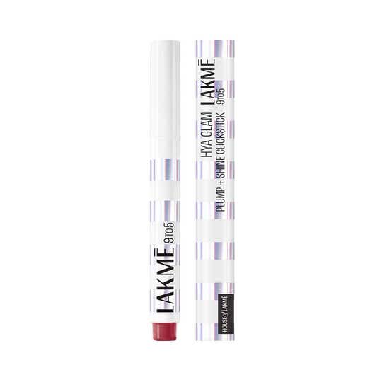 Lakme 9To5 Hya Glam Plump+Shine Clickstick, Hyaluronic Acid & Ceramides - Ruby Rush (2.1 g)