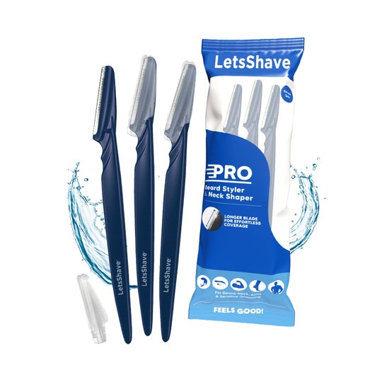 LetsShave Beard Pen Styler & Trimmer - White, Blue (3Pcs)