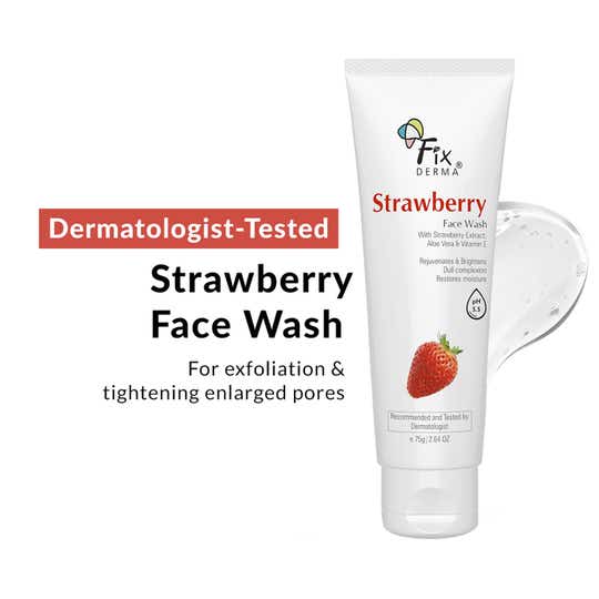 Fixderma Strawberry Facewash with 0.2% Vitamin E & Strawberry Extract (75g)