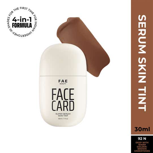 FAE BEAUTY Face Card 4-in-1 Super Serum Skin Tint With Dewy Finish, Shade - 92N-Neutral Warm (30 ml)