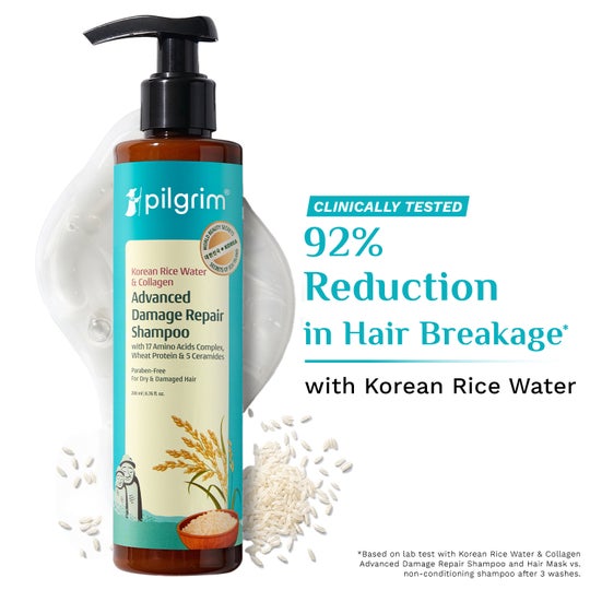 Pilgrim Korean Rice Water & Collagen Advanced Damage Repair Shampoo (200 ml)