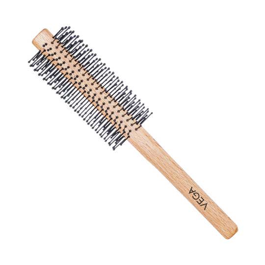 Vega Wooden Round Hair Brush for Women & Men, Professional Blow Dry, Wooden Barrel (R31-RB) - Beige