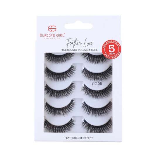 Europe Girl Feather Luxe Eyelash Set - Eg Lash-05 (5-Pair)