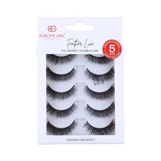 Europe Girl Feather Luxe Eyelash Set - Eg Lash-12 (5-Pair)