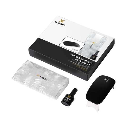 BLUESKY Soft Gel Tips Kit with Strong Adhesive - Stiletto Nails (3 pcs)