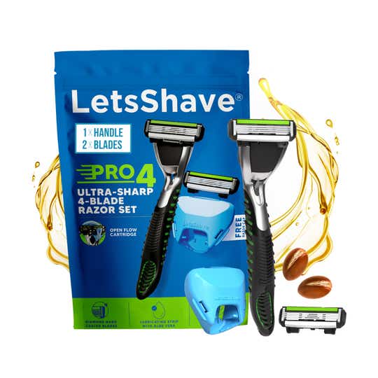 LetsShave Pro 4 Shaving Razor For Men - Black, Grey