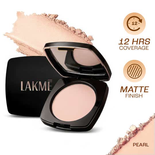 Lakme Forever Matte Compact Smooth Finish Lasts for 12 Hrs Even Toned Look - Pearl (9 g)