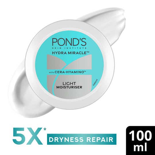 POND'S Light Moisturiser with Cera-Hyamino for 5X Dryness Repair for Soft Smooth Skin (100 ml)