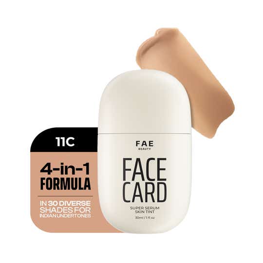 FAE BEAUTY Face Card 4-in-1 Super Serum Skin Tint With Dewy Finish, Shade - 11C - Neutral (30 ml)