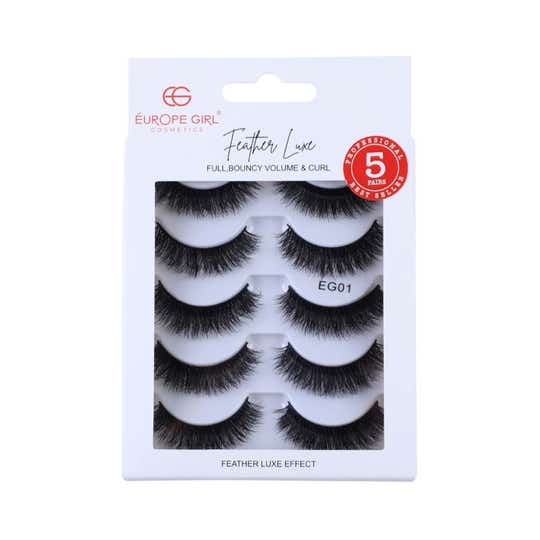 Europe Girl Feather Luxe Eyelash Set - Eg Lash-01 (5-Pair)