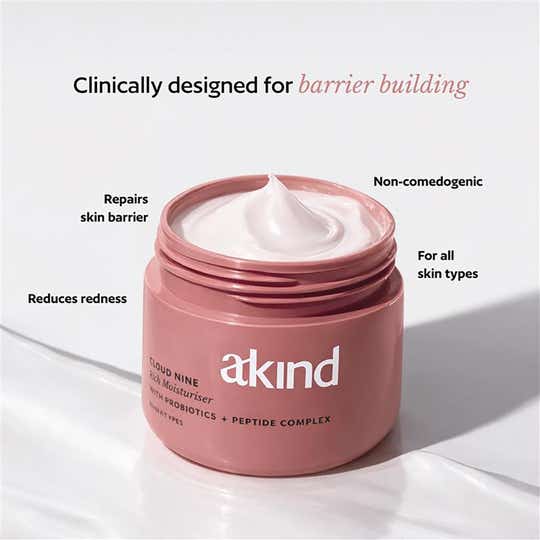 Akind On Cloud Nine Lightweight Moisturiser Mini (15g), Barrier Build with Probiotics & Peptides