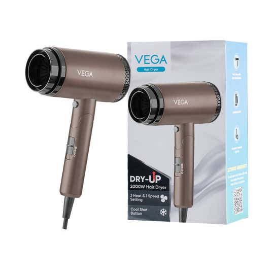 Vega Dry-Up 2000 Watts Hair Dryer with 3 Heat & 1 Speed Setting & Cool Shot Button (VHDH-36)