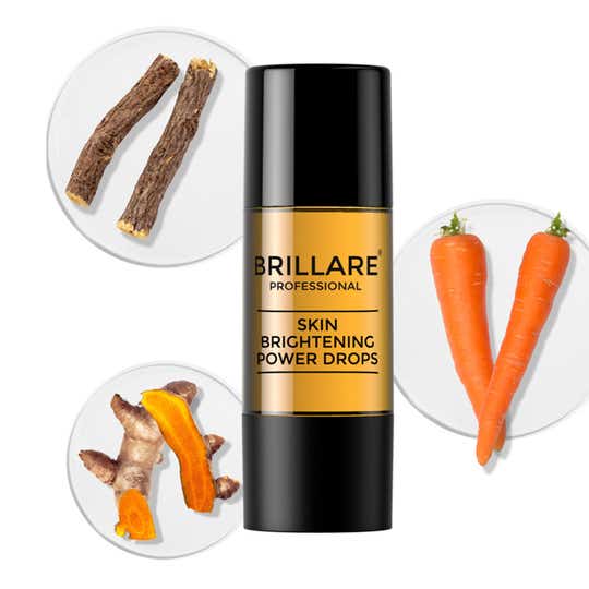 Brillare Professional Skin Brightening Power Drops, Natural Face Serum (15 ml)