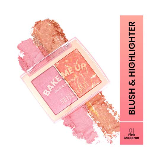 Swiss Beauty Bake Me Up Blush & Highlighter - Pink Macaron (12 g)