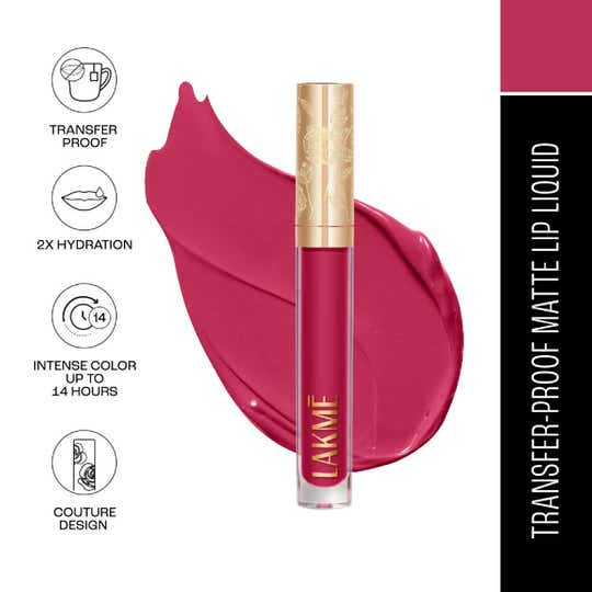 Lakme Rouge Bloom Matte Liquid Lipstick - Orchid Oomph 203 (3.5 ml)