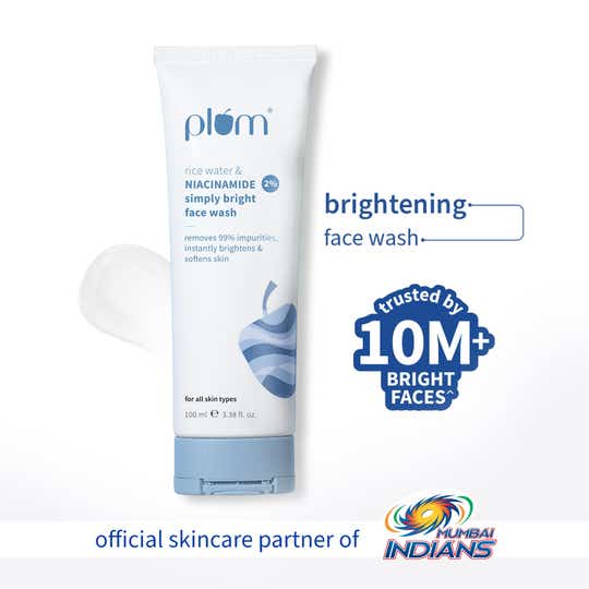 Plum Bright 2% Niacinamide Face Wash With Rice Water Brightens Skin Helps Fade Blemishes (100 ml)