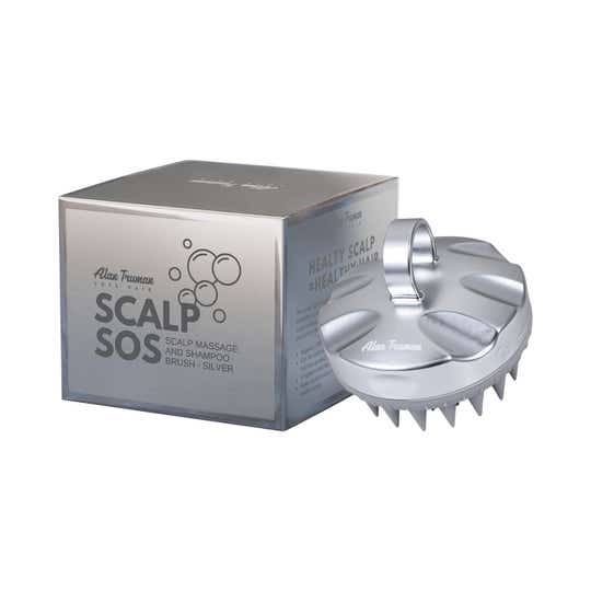 Alan Truman Scalp Sos Scalp Massage & Shampoo Brush - Metallic Silver