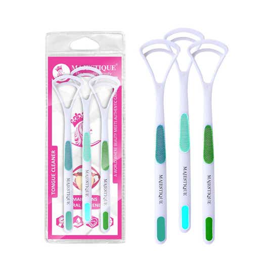 Majestique Flexible Easy-to-Use Plastic Tongue Cleaner for Adults & Children (3 pcs)