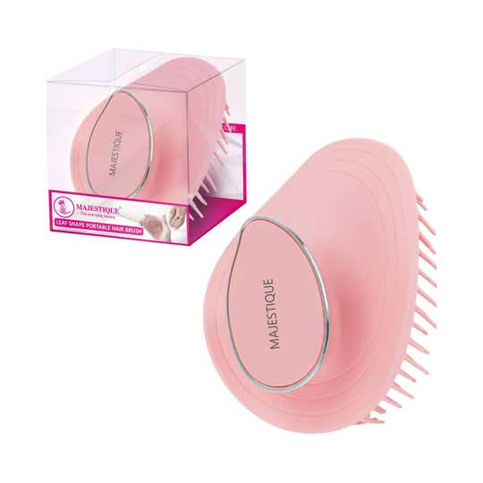 Majestique Leaf Shape Hair Massager Scalp Brush - Pink