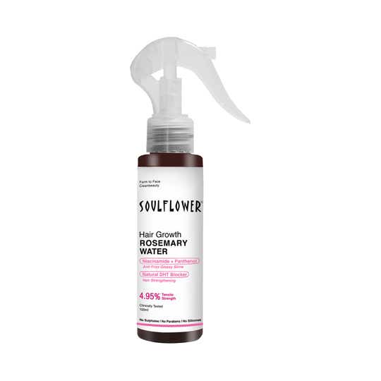 Soulflower Rosemary Water with Mint - Hair Strengthening & Anti-Frizz Spray (100 ml)