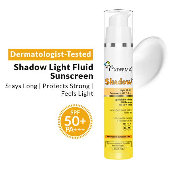 Fixderma Shadow Light Fluid Sunscreen SPF 50++++  Lightweight and Oil free (50 g)