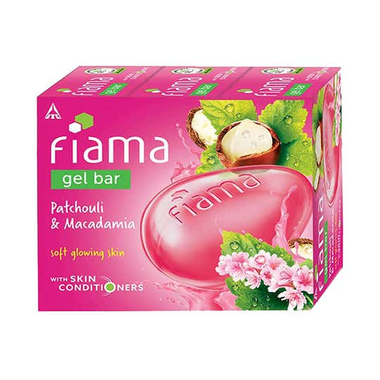 Fiama Patchouli & Macadamia Soft Glowing Skin Gel Bar With Skin Conditioners - (3Pcs)