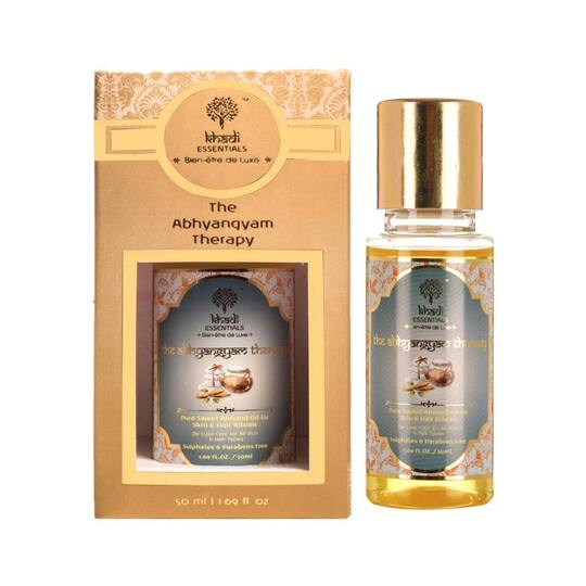 Khadi Essentials The Abhyangam Therapy Skin & Hair Pure Sweet Almond Massage Oil (50ml)