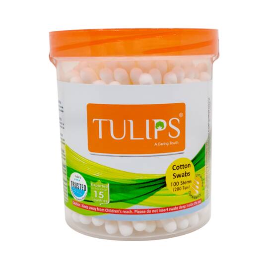 Tulips Cotton Swabs Jar - (100 Pcs)