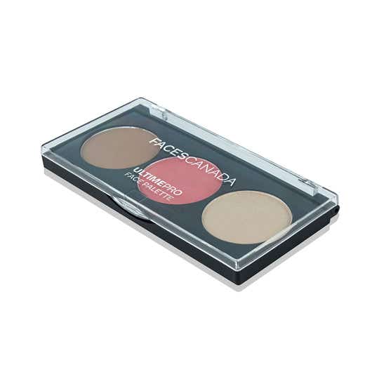 Faces Canada Ultime Pro Face Palette - Shine, 3in1 Bronzer+Highlighter+Blush, Shimmer Finish (12 g)