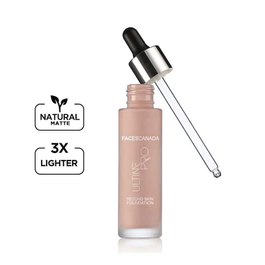Faces Canada Ultime Pro Second Skin Foundation - Ivory 01, Matte Finish, SPF 15 (30 ml)