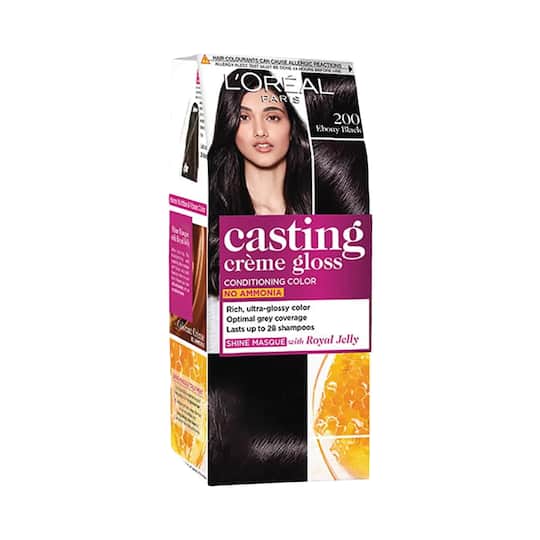 L'Oreal Paris Casting Crème Gloss Small Pack, 200 Ebony Black, 45g