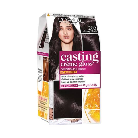 L'Oreal Paris Casting Creme Gloss Hair Color Ebony Black 200 (87.5 g + 72 ml)