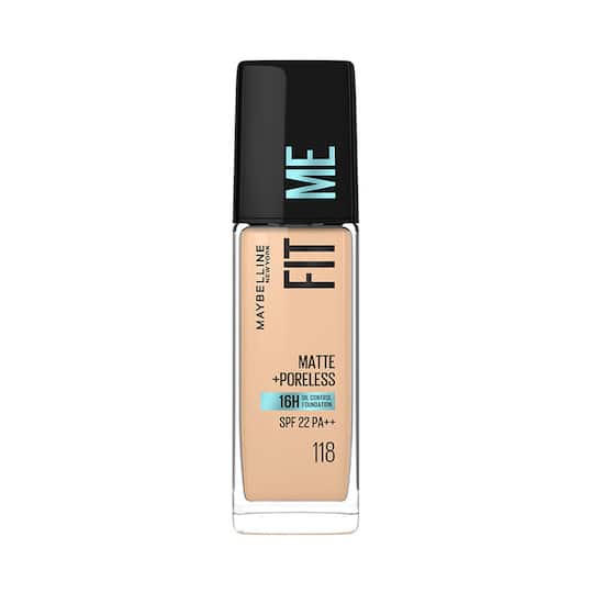 Maybelline New York Fit Me Matte + Poreless Liquid Foundation SPF 22 - 118 Light Beige (30ml)