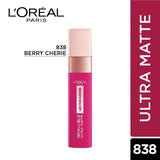 L'Oreal Paris Infallible Ultra Matte Liquid Lipstick, Les Macarons, 838 Berry Cherie, 5g