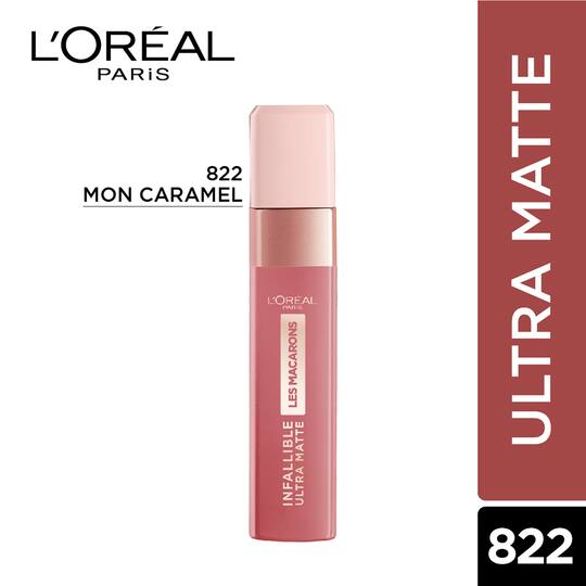 L'Oreal Paris Infallible Ultra Matte Liquid Lipstick, Les Macarons, 822 Mon Caramel, 5g