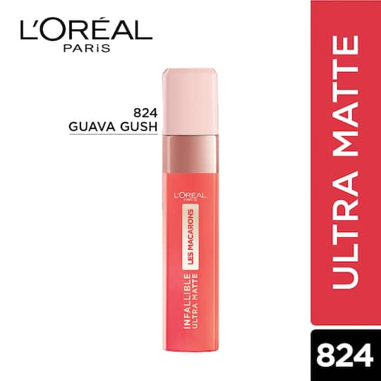 L'Oreal Paris Infallible Ultra Matte Liquid Lipstick Les Macarons 824 Guava Gush(5 g)