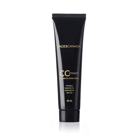 Faces Canada SPF 20 CC Cream - Sand 02, Correct & Care Tinted Cream, Dewy Finish (35 ml)