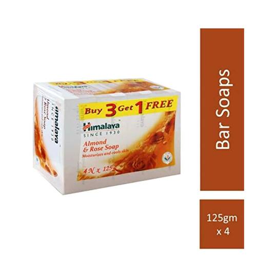 Himalaya Almond & Rose Soap - Pack of 4 (125g Each)